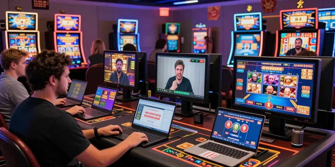 Giocatori entusiasti che si godono i giochi nei casino non AAMS online con un'interfaccia vivace.