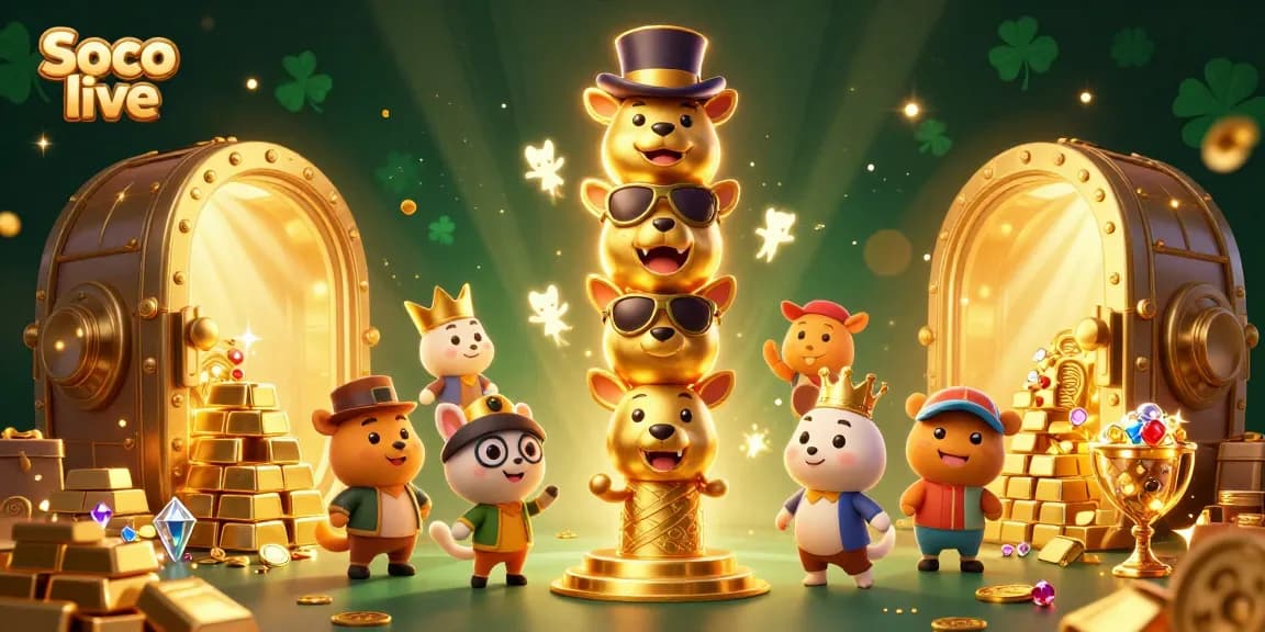 Experience the thrill of gambling with Soco live's vibrant casino-themed illustration.