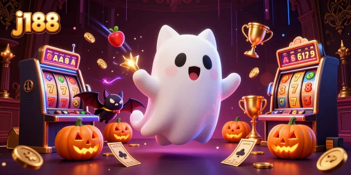 Experience thrilling jackpots at j188 with a friendly ghost cat and dynamic casino elements.