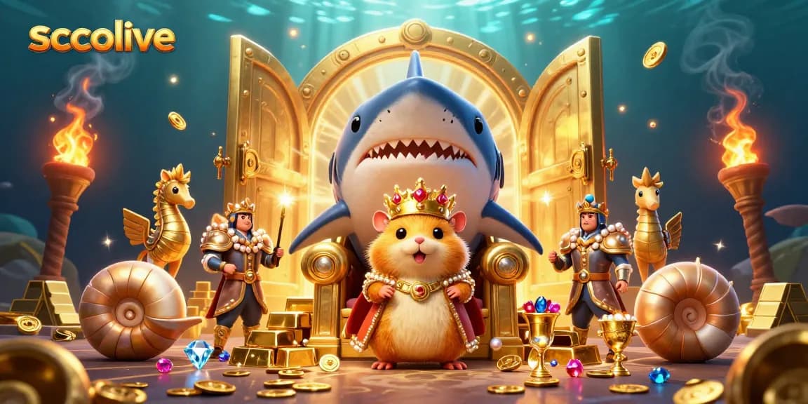 Experience the excitement of socolive with vibrant underwater treasures and royal characters, showcasing dynamic gambling action.