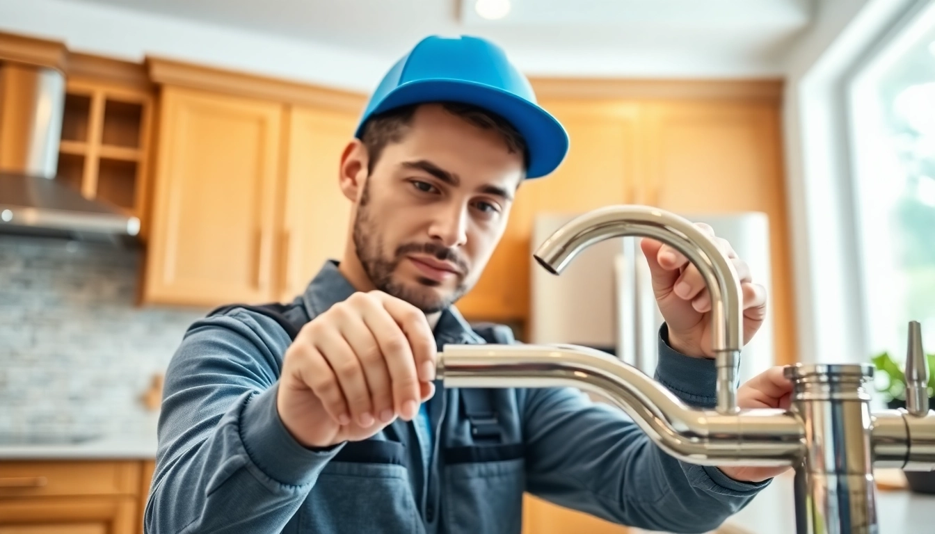 Qualified plumber west vancouver fixing a stylish kitchen faucet with professional tools.