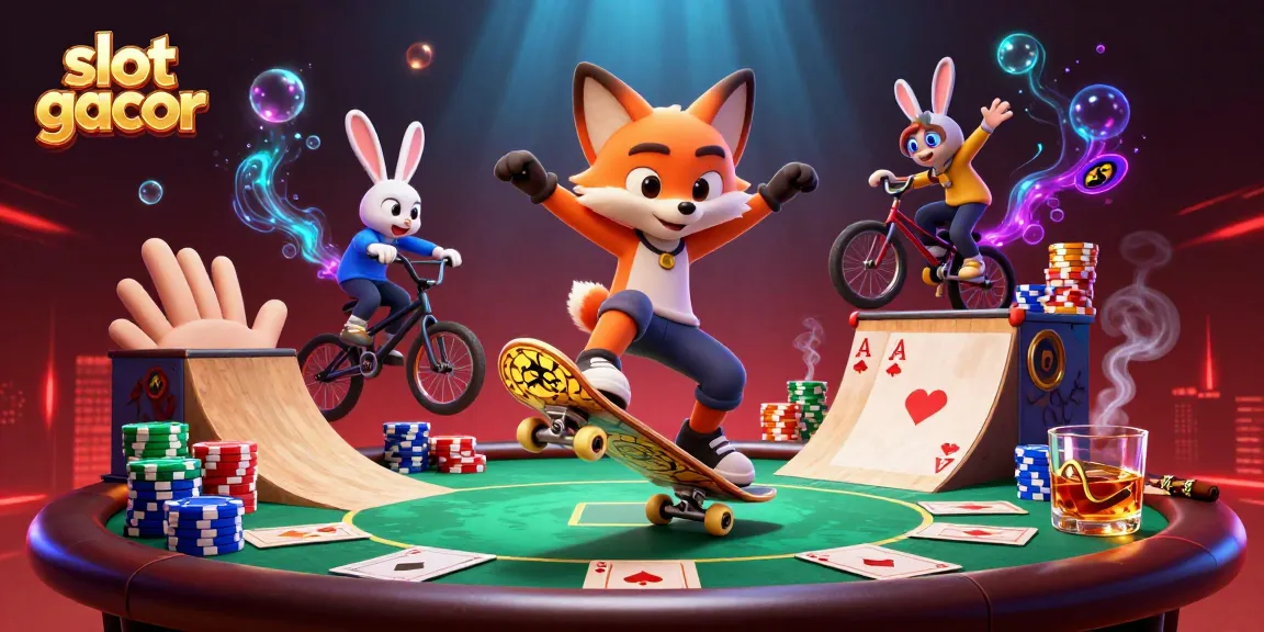 Experience the excitement of slot gacor with vibrant scenes of animated characters in a casino setting.