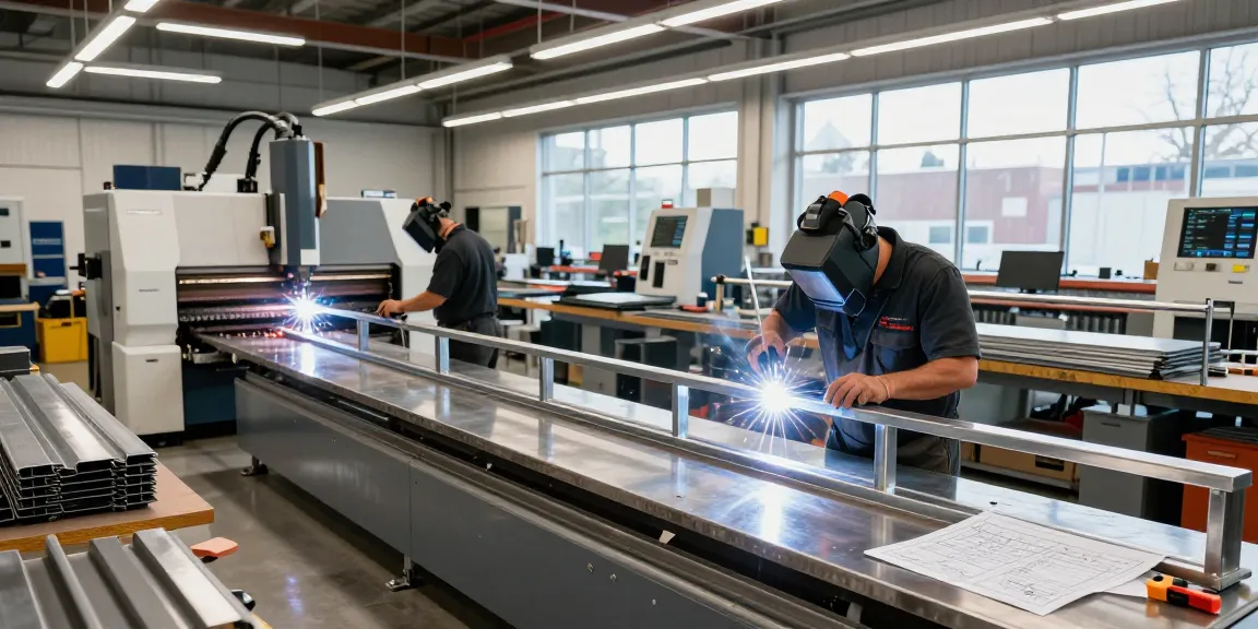 Expert craftsmen engaged in metal fabrication in Vancouver, showcasing precision welding and advanced machinery