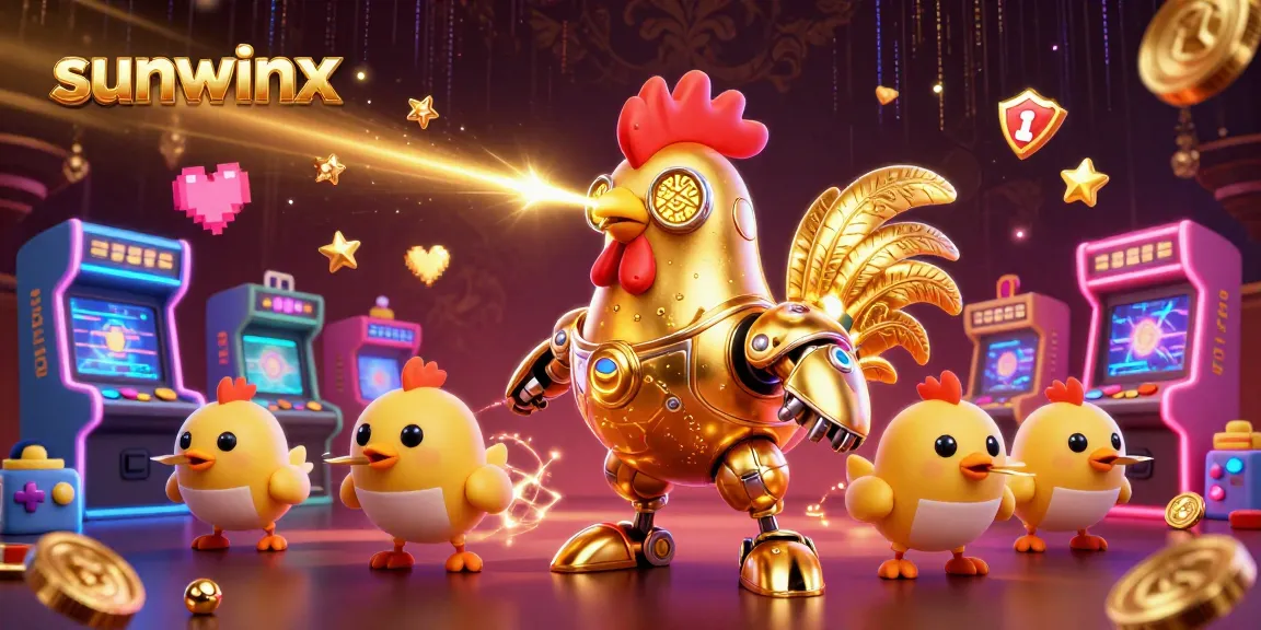 Engage with sunwinx for thrilling casino adventures in a vibrant 3D game illustration.