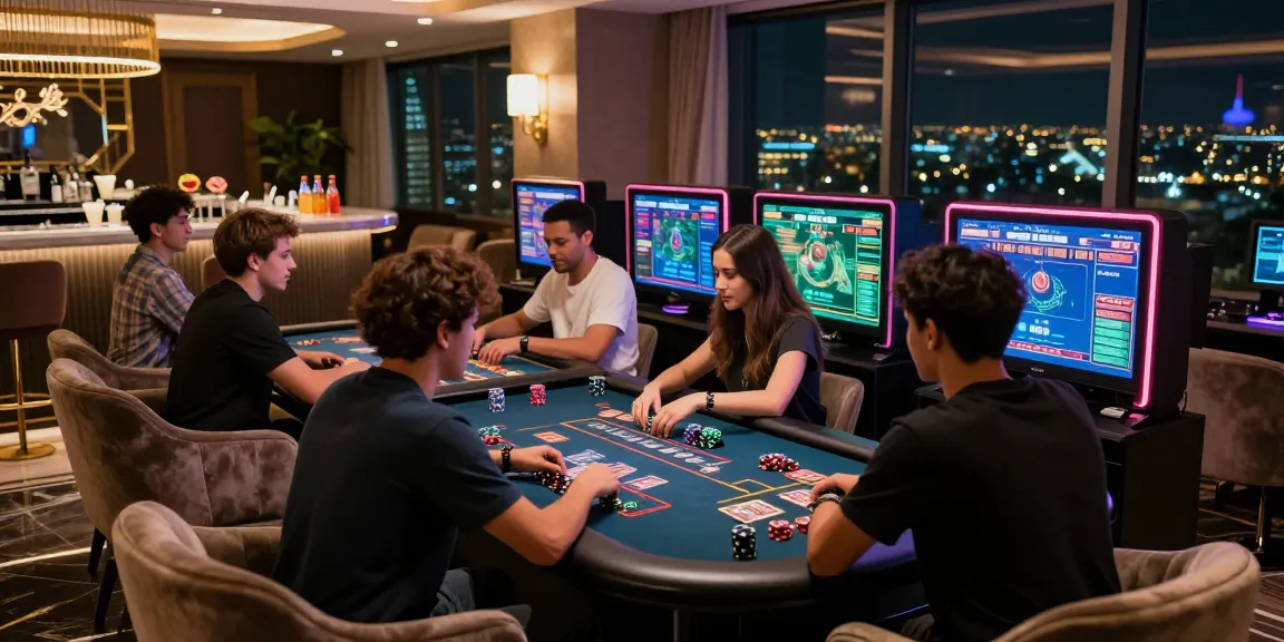Engaged gamers enjoying iwin in a luxurious casino setting with high-end decor and vibrant atmosphere.