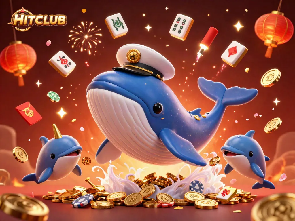 Experience HITCLUB's thrilling gameplay as a giant whale and dolphins engage in a casino adventure!