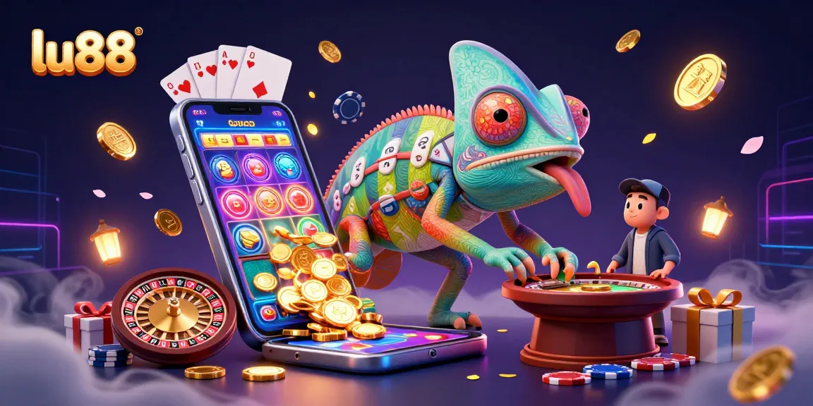 Experience thrilling gaming action at LU88 casino, with vibrant colors and engaging game elements.