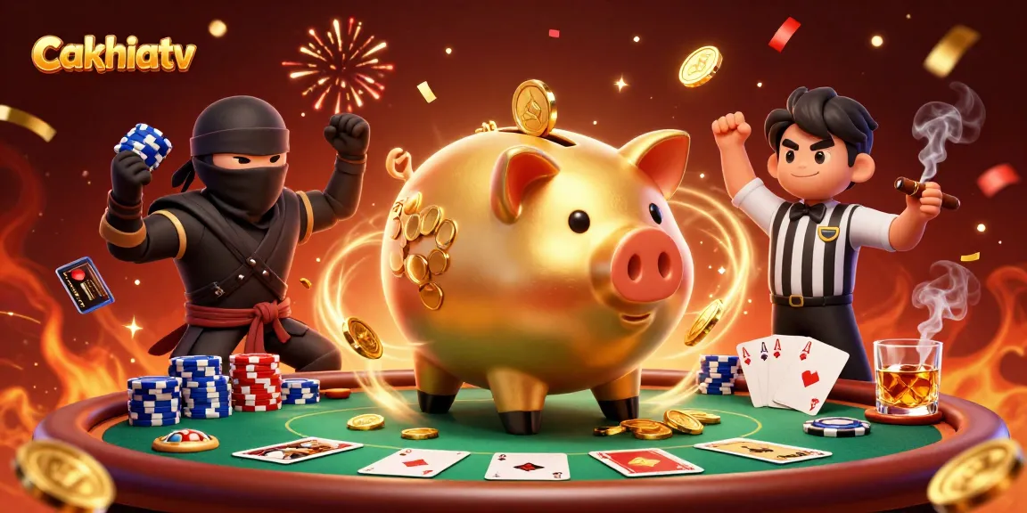Cakhiatv showcases an exciting animated depiction of gaming characters amidst a vivid casino scene, presenting thrilling betting action.