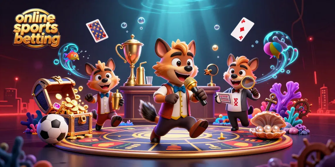 Engage in online sports betting with vibrant hyenas representing a lively betting scene.